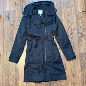 Black Trench Rain Coat Avec Les Filles Size Small